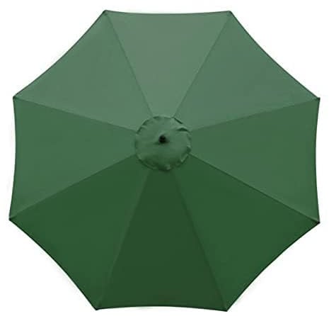 Auvent de rechange pour parasol de terrasse, 8 baleines, 3 m, pour table d'extérieur, jardin, plage, piscine (auvent uniquement)