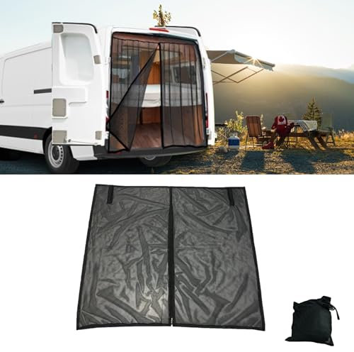 Universal Auto Heckklappe Fliegengitter, 165 * 165cm Magnetische Auto Hintertür Sonnenschutz Moskitonetz Insektennetz Mesh Anti-Moskito Net für Sprinter/Transit/ProMaster Standard Roof(Verbesserter)