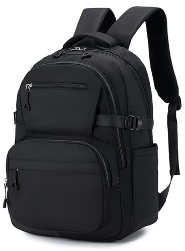 KSIBNW Reiserucksack Rucksack Damen 40x30x15, Wasserdicht Schulrucksack Daypack Herren 15,4 Zoll Laptop Handgepäck Rucksäcke für Mädchen & Jungen Teenager Schultaschen Tagesrucksack für Uni, Schwarz