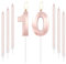 mciskin Rose Gold 10 Birthday Candles-Number 10 Candle for Cake with Long Thin Candles Set, Rose Gold Cake Topper for Girl 10th Birthday Decorations Supplies,10th Wedding Anniversary Decorations