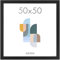 ACAZA Cadre 50x50 Noir, Pour Photo, Puzzles et Poster, En Bois MDF et Verre Plexi, Décoration Murale