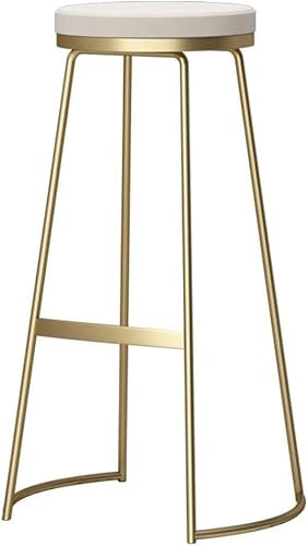 DZYHFCO Tabourets de bar à hauteur de comptoir, tabouret de bar de cuisine avec pieds en métal doré, siège gris/blanc, chaise d'appoint de salle à manger (blanc, hauteur du siège 65 cm)