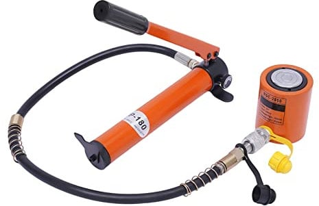 JAYEUW Pompa manuale idraulica, cilindro idraulico, 20T, 50 mm, con pompa idraulica manuale 70 Mpa 350 CC BSC-20& CP-180