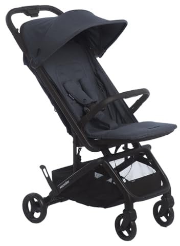 Easywalker Miley2 Sonderausgabe Buggy 0-22 kg, leicht, reisefreundlich, einfach zusammenklappbar, flugzeugtauglich, mit Transporttasche und Regenschutz, Autositz kompatibel - Gebürstetes Schwarz