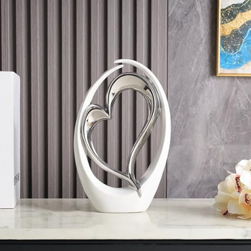 JXCBXJ Amor Estatua de cerámica,Estatua de Arte para decoración del hogar, Estatua de cerámica de Arte Abstracto Moderno, para Comedor, Sala de Estar, Oficina, Soporte de TV, Centro de Mesa