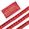 CABODYALS 15mm Rote Perlenbesatz Metallic Band Paillettenspitze Glitzernd Flach Glitzernd Paillettenband Mit Rand Zum Nähen Basteln Geschenkverpackung Weihnachts Und Hochz