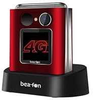 Beafon, Fold10 LTE, Klapphandy, SOS Notruftaste, XL Farbinnendisplay2,2 (5,58cm), XL Farbaußendispaly 1,44 (3,65cm), Fotokontaktanzeige, Kamera, Lichtsignal, Tischladeschale, rot