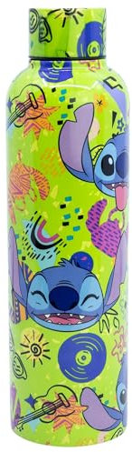 BOTELLA TERMO ACERO INOXIDABLE ANTIVUELCO 515 ML STITCH GREEN PARTY