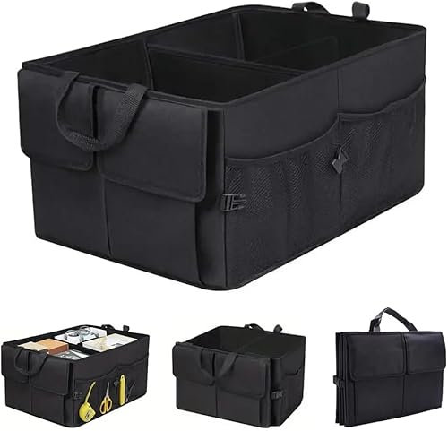 GTME Kofferraum Organizer für Mercedes Benz A-Klasse 3 (III) W176 I 2012-2018,Kofferraumtasche Zusammenklappbarer Auto Organizer Kofferraum mit Fächern Klappbarer Deckel Aufbewahrungsbox