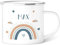 GRAVURZEILE Tasse en émail pour enfants - Motifs enfants - Personnalisable avec nom - 8 motifs différents - 300 ml - Gobelet pour enfants - Cadeau pour garçons et filles - Couleur : bleu arc-en-ciel