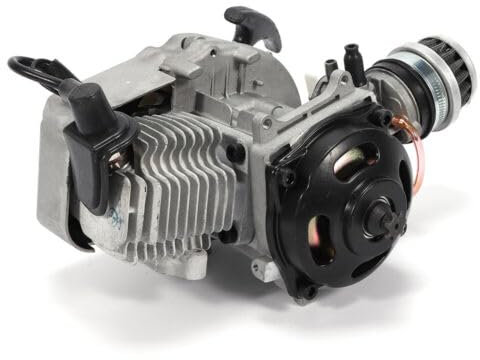 Qussse 49CC 2-Takt Motor, 3 PS Einzelzylinder Mini-Motor Dirtbike Motor mit 1.2L Kraftstofftank, Seilzugstarter, für Pocket Bike Mini Dirt Bike ATV Roller