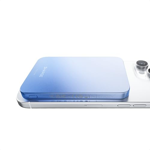 SHARGE AeroMag Magnetische Powerbank, 10000mAh Wireless Powerbank mit Induktivem Laden, 15W Qi2 Schnellladefunktion, Externer Handyakku für iPhone 17 Pro Max/16 Pro/16/15/14 Serie