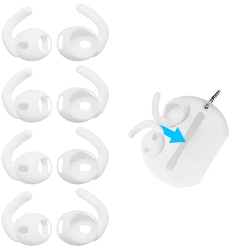 Aiivioll Ganchos de Oreja de Repuesto para AirPods Pro 3 | 4 Pares, Ganchos de Silicona con Bolsa de Almacenamiento, Antideslizantes y Resistentes al Sudor