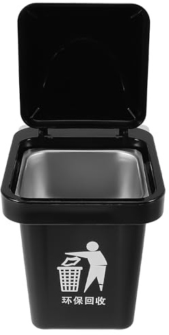 HOMOBABE Mini Poubelle Voiture Multifonction avec Couvercle en Acier Inoxydable et Abs, Design Compact et Décoratif, pour Voiture et Bureau