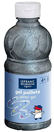 Lefranc Bourgeois - Gel pailleté pour enfants - Bouteille 250ml - Argent
