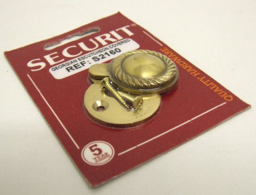 BRASSED GEORGIAN DOOR LOCK COVER ESCUTCHEON