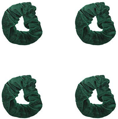 Pack of 4 Dark Green Velvet Hair Scrunchies