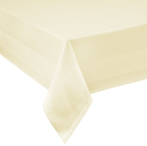 Damast Tischdecke Größe wählbar - Gastro Edition Champagner Eckig 130 x 130 cm Tischdecke mit Atlaskante aus 100% Baumwolle
