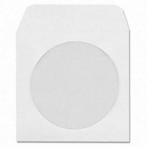 Four Square Media 25 CD Paper Sleeves White with Window and Flap - 25 pack