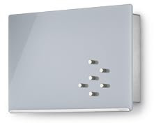 blomus -VELIO- Schlüsselkasten / Glasmagnettafel in trendigem Grau, hochwertige Verarbeitung, 7 Schlüsselhaken, magnetischer Verschluss, moderne Schlüsselbox (B / H / T: 30 x 20 x 5 cm, Grau, 65365)