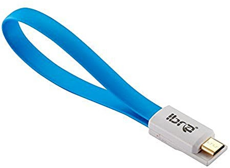 Micro USB Cable Short 22CM Premium Quality TPE FLAT, Colourful Android Charging Lead, Faster Data Sync Cord for Samsung Galaxy, Google Nexus, HTC, Nokia, LG, PS4, XBOX One, Tablets - IBRA BLUE