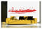biseler Wandtattoo Wandaufkleber Istanbul Skyline Türkei Wandsticker Türkiye Aufkleber (Rot, 120 cm x 28 cm)
