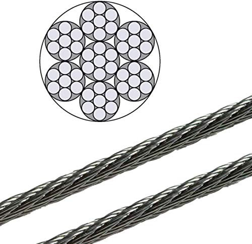 30 Meter - 4mm Edelstahldrahtseil 7x7 V4A Inox rostfrei Drahtseil Stahlseil Geländerseil