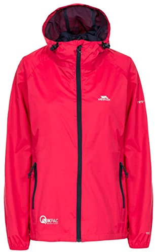 Trespass Qikpac, Giacca Antipioggia Impermeabile compatta Donna, Lampone, L