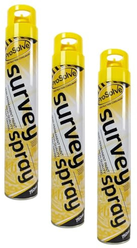 PDL – Pegdev - YELLOW SURVEY LINE MARKER AEROSOL SPRAY | Highly Pigmented, Hard-Wearing Paint for Car Parks, Fields, Roads, and More. (3)