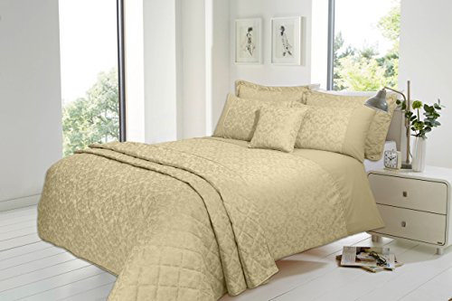 Olivia Rocco Savoy Jacquard Luxurious Duvet Cover Sets Quilt Cover Sets Bedding Sets (Gold, Double)
