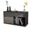 Stil.Zeit TV Schrank Lowboard Alberina, Korpus anthrazit matt, Front Hochglanz Design Grau Graphit (92x49x35cm), Push to Open Technik & Leichtlaufschienen