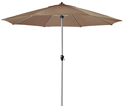 Doppler Active KURBEL – Runder Kurbel Marktschirm mit großem Schirmdach – Regenabweisend – ca. 380 cm – Greige