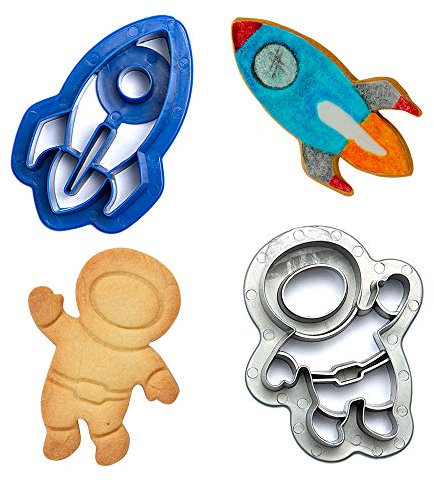 Decora 0255054 Kit 2 CORTADORES DE PLÁSTICO Space, Azul