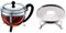 Bodum Chambord 1921-16-6 Teebereiter, Edelstahlfilter, Edelstahldeckel, 1,3 L, glänzend & 1902-16 Chambord Rechaud Glänzend