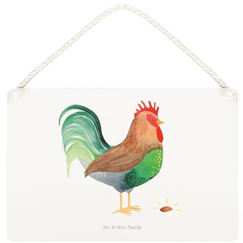 Mr. & Mrs. Panda Deko Schild Hahn Korn DIN A5 - Geschenk, Landwirtin, Türschild, Dekoschild, Natur, Wanddeko, Hoftiere, Bauernhof, Henne, Landwirt,