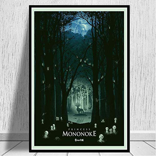 Malerei Kunst Heißer Prinzessin Mononoke Film Japan Anime Poster Und Drucke Wandkunst Leinwand Wandbilder Für Wohnzimmer Wohnkultur 40X60 cm Ohne Rahmen