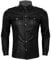 YiZYiF Herren Wetlook T-Shirt Lack Leder Hemd Langarmshirt Slim Fit Muskelshirt Männer Freizeithemd mit Brusttaschen Party Top Gogo Clubwear Schwarz XL