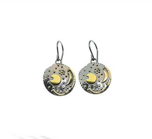 Himmelsscheibe von Nebra, Ø 25mm 1 Paar Ohrringe - Ohrhänger 925/- Silber