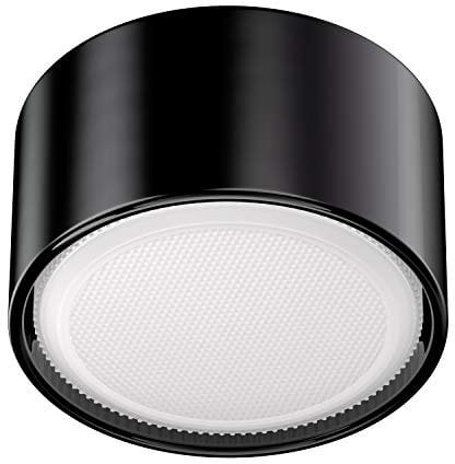 ledscom.de GX53 Porzellan Aufbauleuchte KLU, rund, schwarz, 91mm Ø, inkl. GX53 LED Lampe, 509lm warmweiß