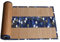 Chemin De Table en Bambou Naturel Japonais avec Motif d'impression De Tissu, Long Tapis De Table à Manger D'hôtel à La Maison, Antidérapant Set De Table Durable, Bleu/Or(Color:Une,Size:30×180cm)