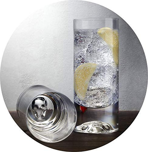 Topkapi Elite The Shade Longdrink Highball Tumbler - Set di 4 bicchieri in cristallo senza piombo, realizzati a mano, 325 ml, con teschio mistico