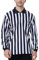 TOPTIE Men's Official Long Sleeve Black & White Striped Referee Shirt, Pro-Style Ref Umpire Jersey-S