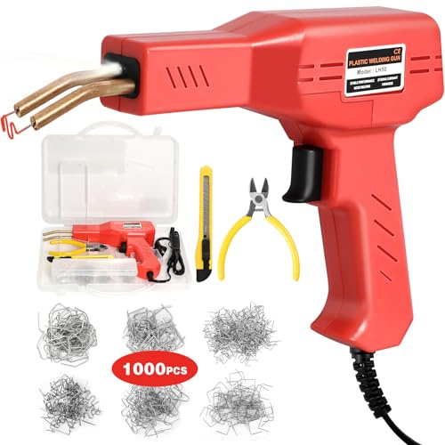 ATOLS Saldatore di plastica, 1000PCS graffette, Kit di Saldatura di plastica, Kit cucitrice Calda, Kit Pistola saldatrice plastica, Kit di Riparazione paraurti Auto, Kit di Riparazione plastica