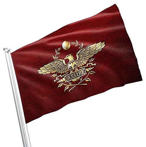 SPQR Flagge des römischen Reiches, Senat, europäische Demokratie, Geschichte des alten Roms, doppelt genäht, lebendige Farben, römische Reichsflagge, Dekoration, römische Heimdekoration,