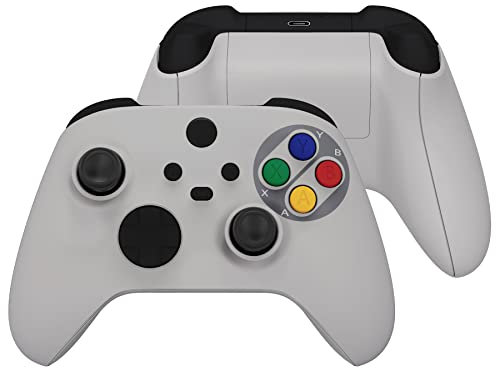 eXtremeRate Carcasa para Xbox Series X S Mando Carcasa Completa Protector Placa Trasera Funda Frontal Empuñadura Agarre Botones para Xbox Serie S X Control-No Incluye Mando(Clásico SFC SNES EU)