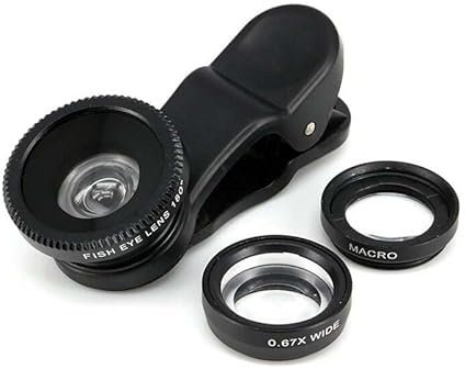 3 in 1 Lens Clamp for iPhone 13 Pro Max Universal Macro Fisheye Wide Angle Metal Detachable Pouch