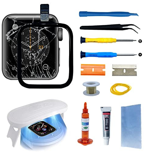 Compatible with Apple Watch Series 6 40mm Screen Replacement Front Glass Cover Lens LED Touch Digitizer Repair Kit with Tools and Instructions (No LCD Screen)