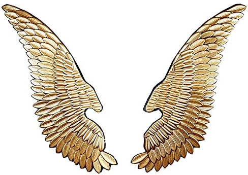 Samnuerly Angel Wings Wall Decor, Vintage Style Realistic Murals Wall Sculpture, Large 3-D Hand Crafted Bas Relief Sculptures, for Living Room, Coffee Shop, Bar Decoration, Golden (Size : 40X110cm)