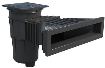 Astralpool Pièce à sceller Piscine - Skimmer XXL Parker -17,5L Liner/Béton - modèle Norm - Gris Anthracite de