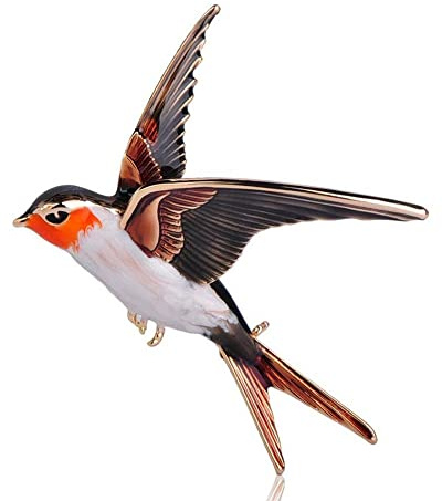 GFM® Broche en forme d'oiseau hirondelle pour femme – Noël, fête des mères, anniversaire, Saint-Valentin